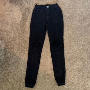 Fashion Nova Black Ripped Skinny Jeans